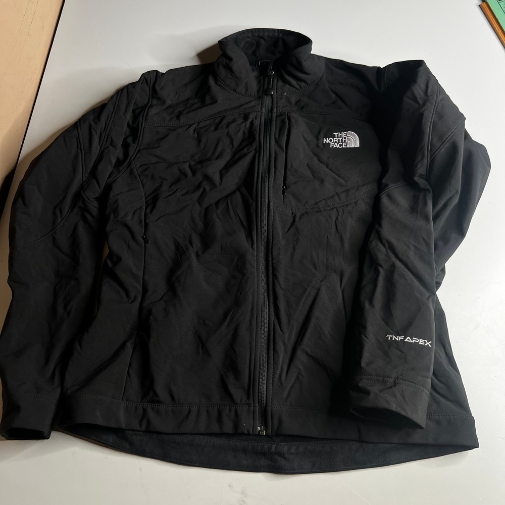 The North Face Womens Apex Softshell Jacket Black Full Zip Size L Large
